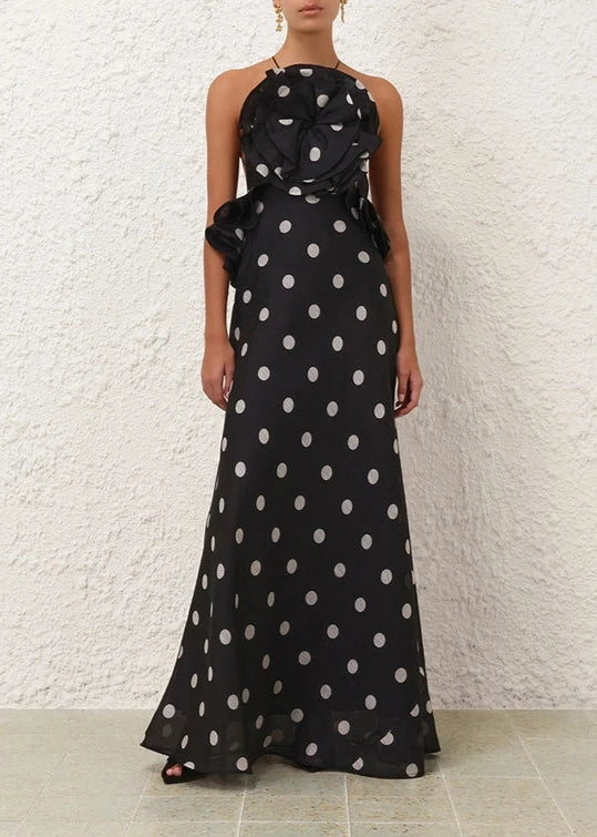 Zimmermann Crush Ruffle Halter Maxi Dress