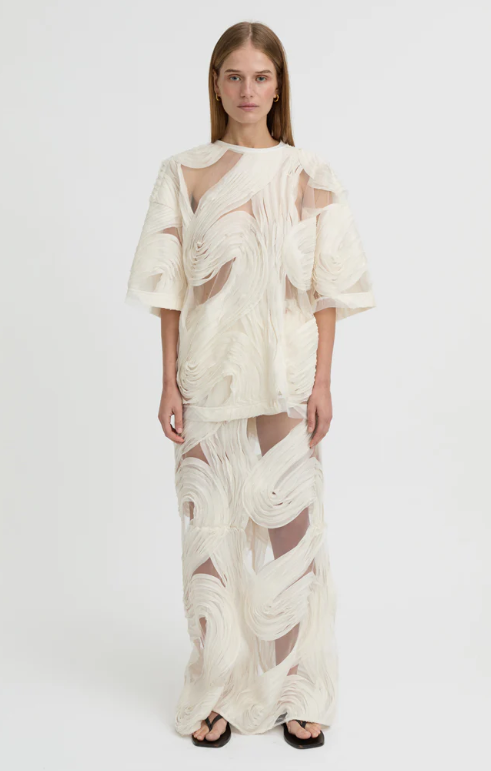 Delmare Top & Skirt, Ivory