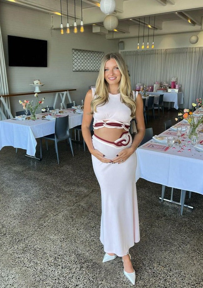 Christopher Esber Pink Ribbed Cut Out Set