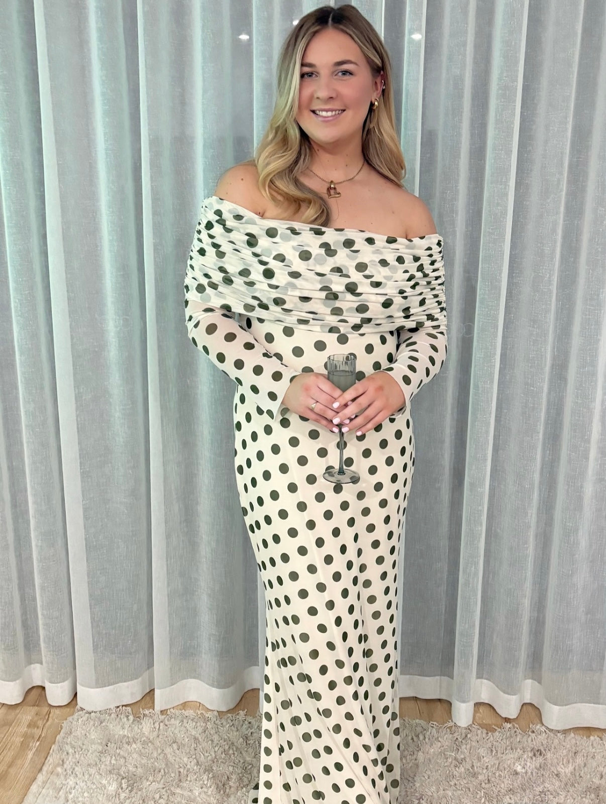 Thelma Dress in Birch Dot