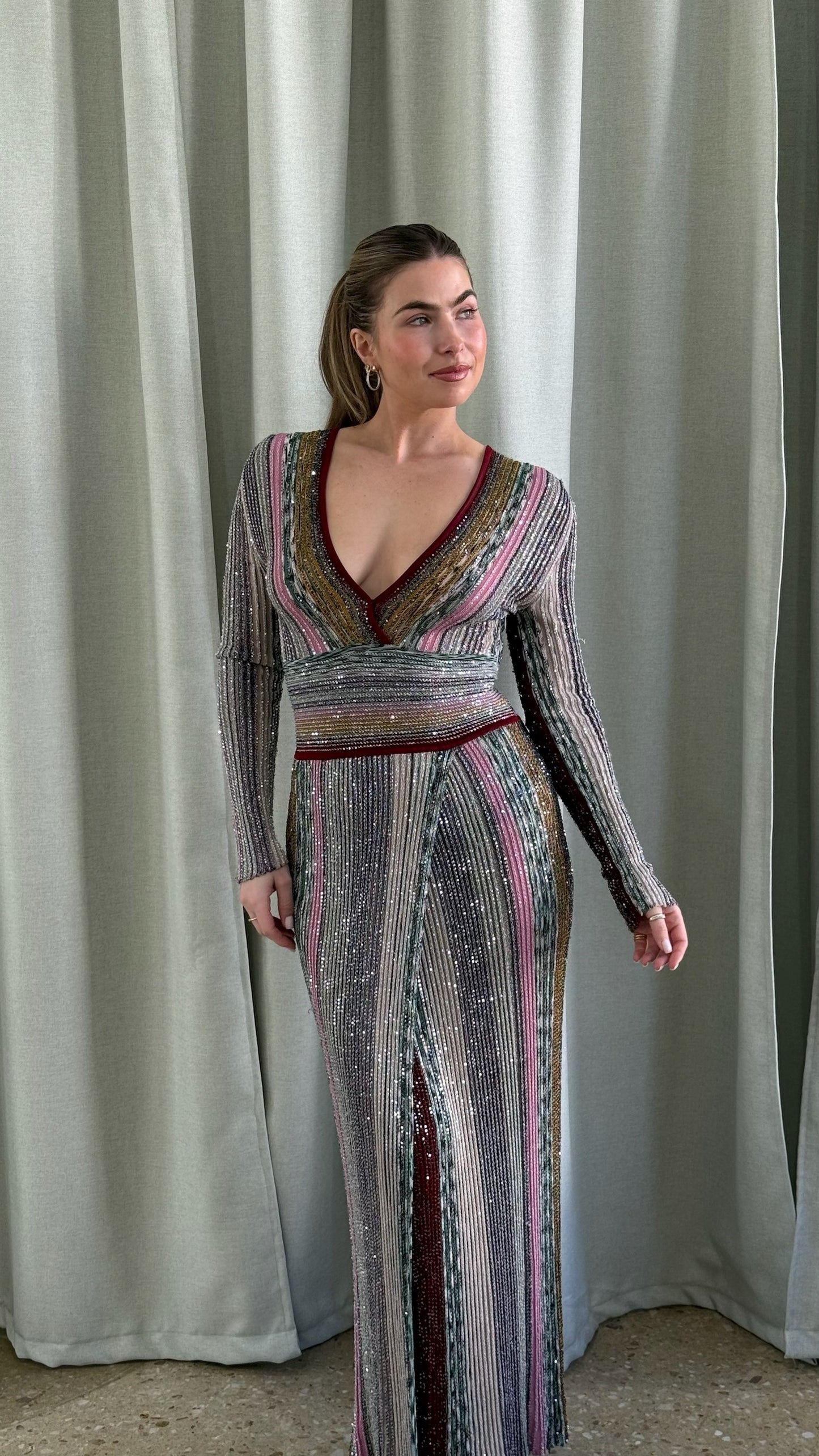 Missoni Sequinned Crochet Knit Maxi Dress
