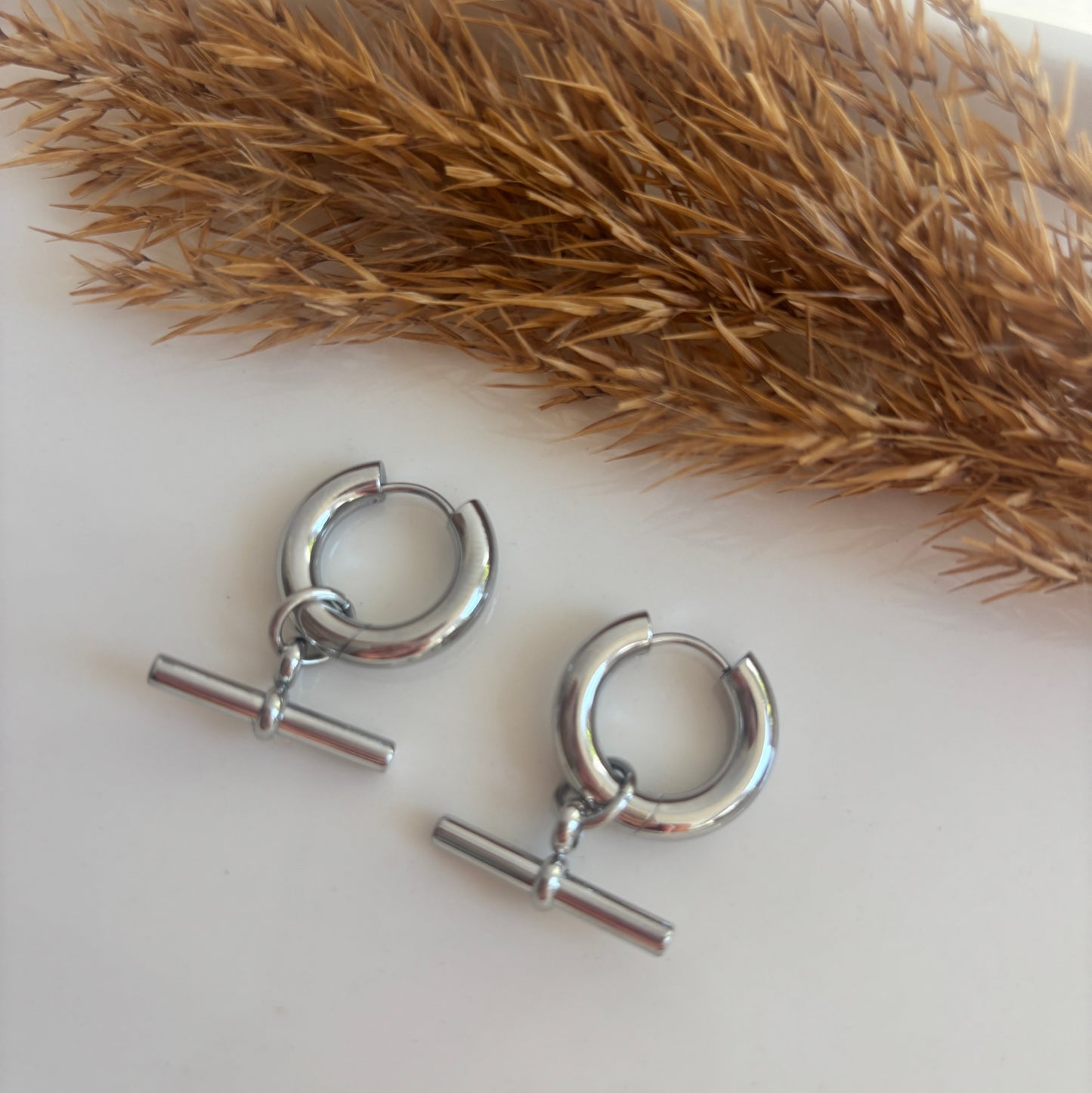 T-Bar Huggie Earrings