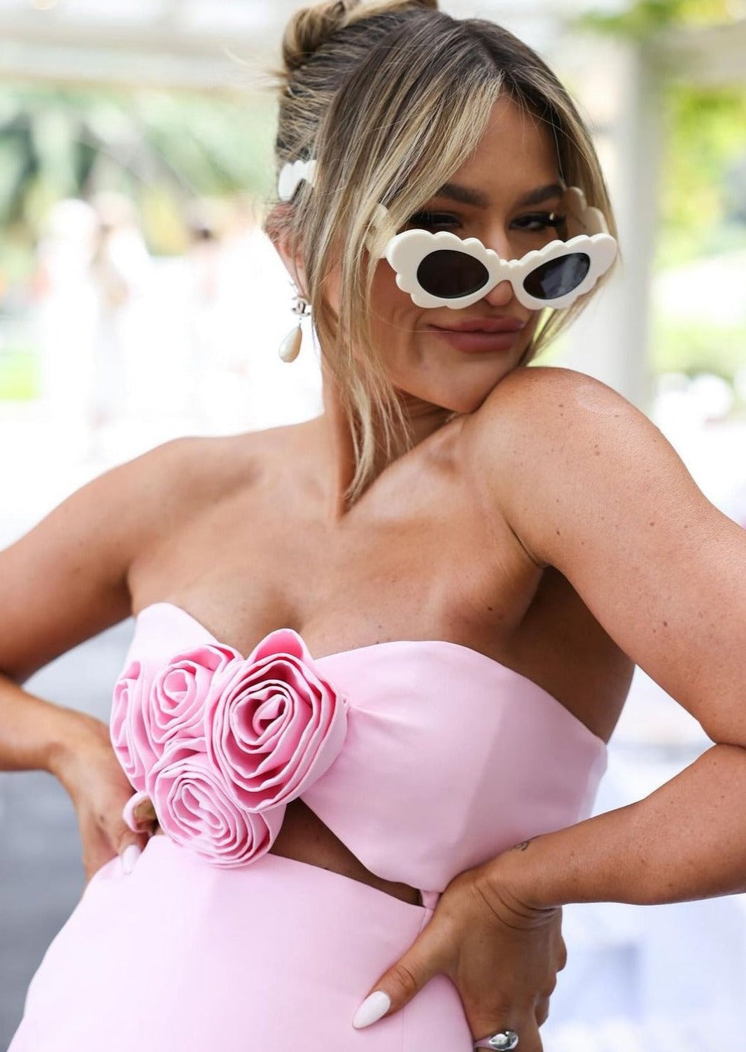 Yojani Valencia Dress, Baby Pink
