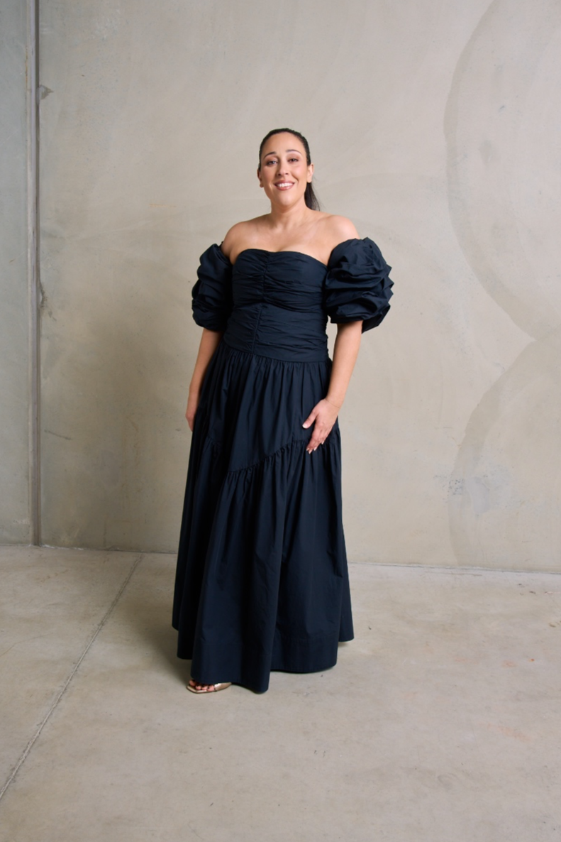 Shona Joy Maiori Contour Ruched Maxi Dress, Black