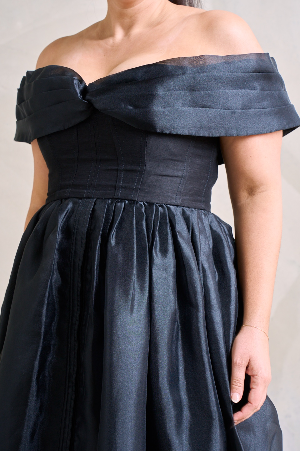 Aje Cordelia Corseted Maxi Dress, Black