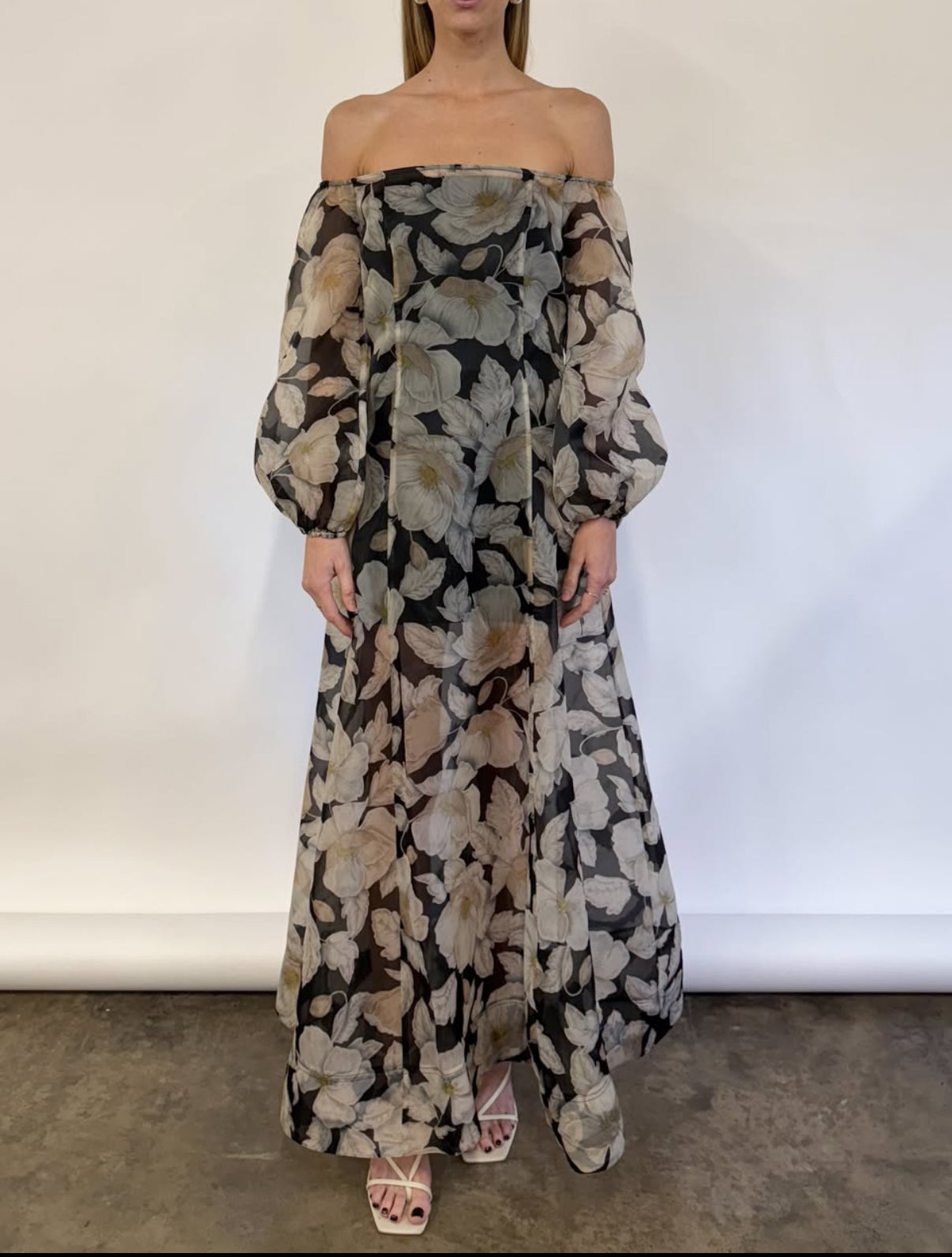 By Nicola Eden Maxi Dress in Noir Bloom