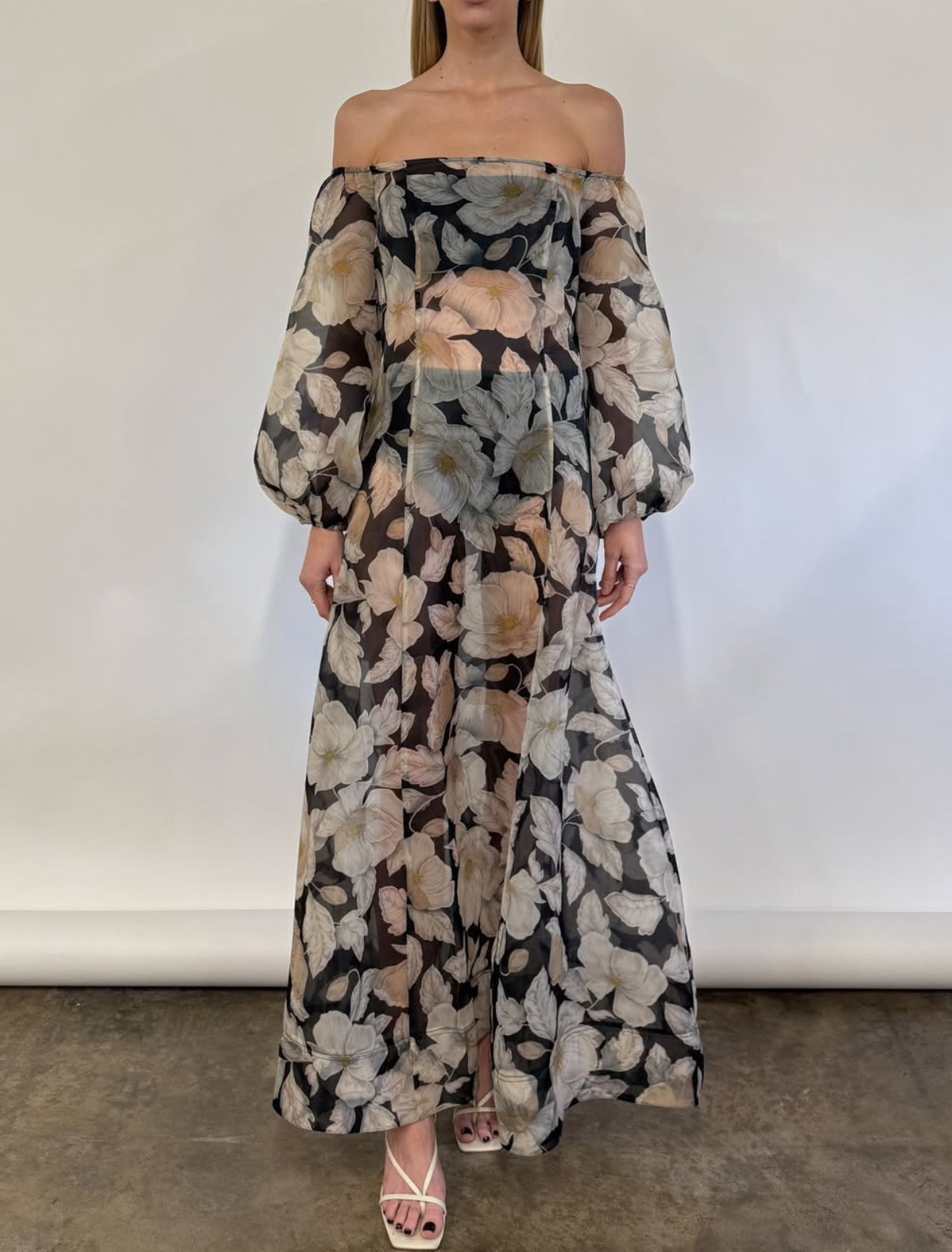 By Nicola Eden Maxi Dress in Noir Bloom
