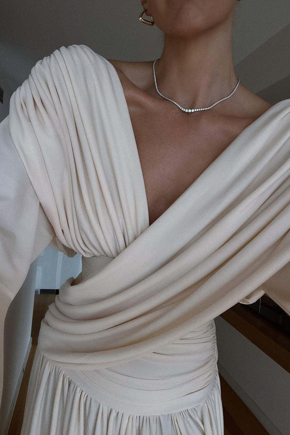 Amyshehab Long Sleeve Drape Dress