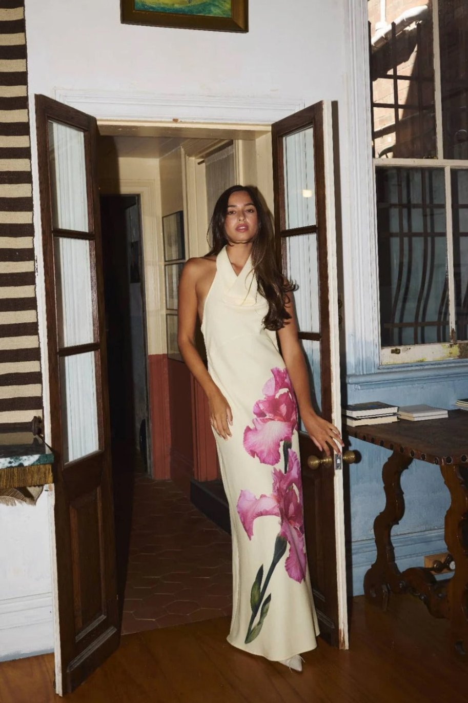 With Harper Cowl Slip Dress, Iris Floral