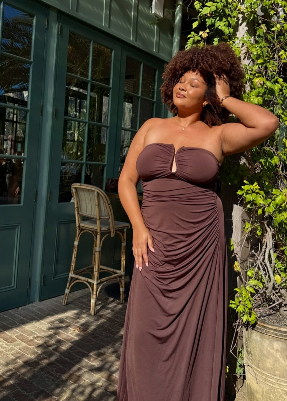 Lilana Maxi Dress, Brown