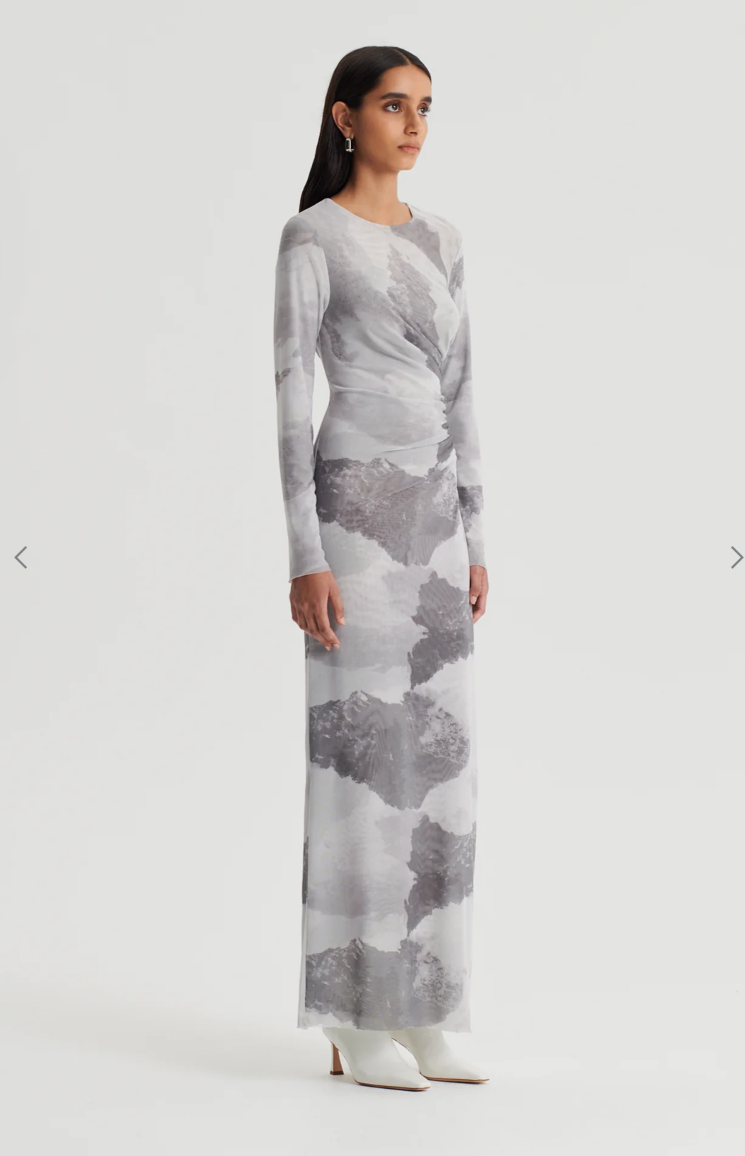 Scanlan Theodore Mesh Cloud Print Dress, Grey