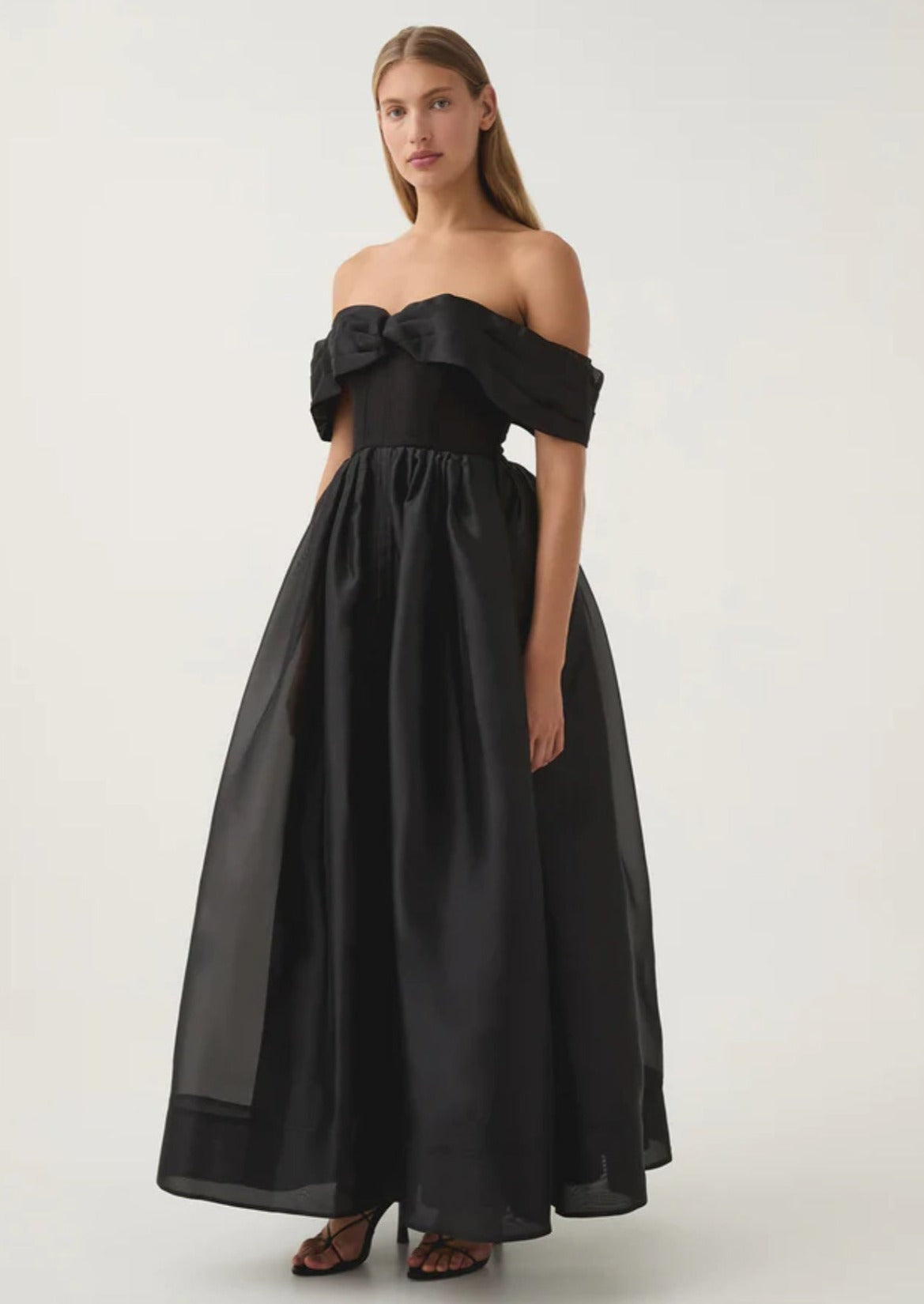 Aje Cordelia Corseted Maxi Dress, Black