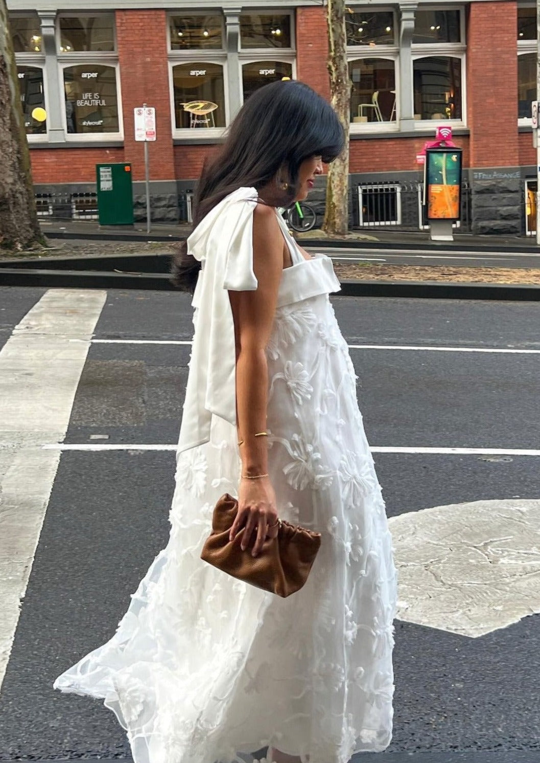 Aje Ursula Midi Dress, Ivory