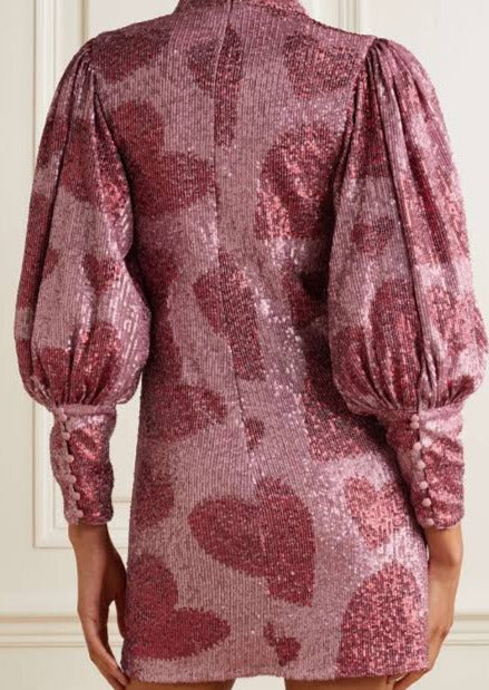 Farm Rio Hearts Sequin Mini Dress