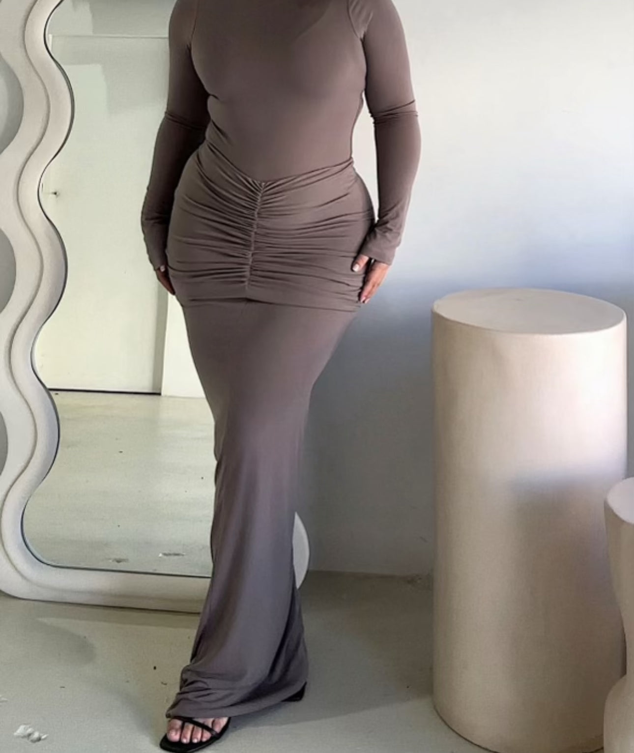 Effie Kats Kayson Maxi Skirt & Leotard, Nutmeg