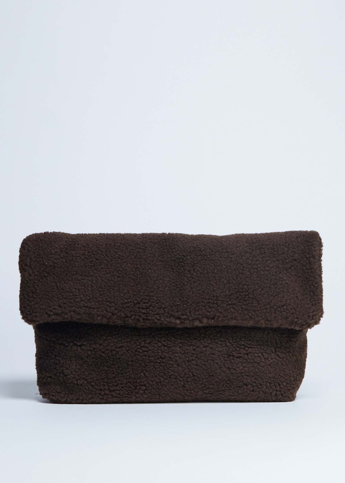 Folded clutch grab bag, Brown
