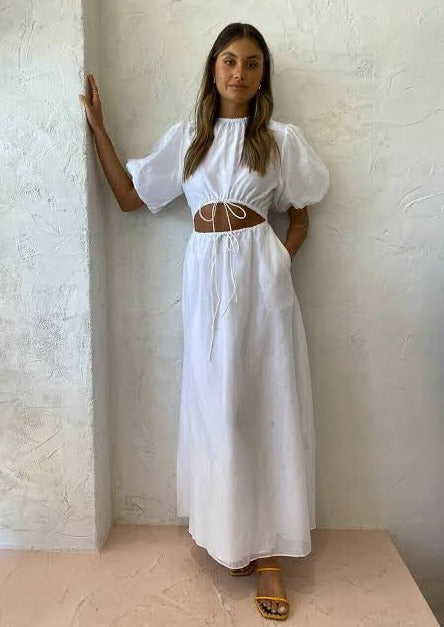 SIR The Label Franc Puff Sleeve, White