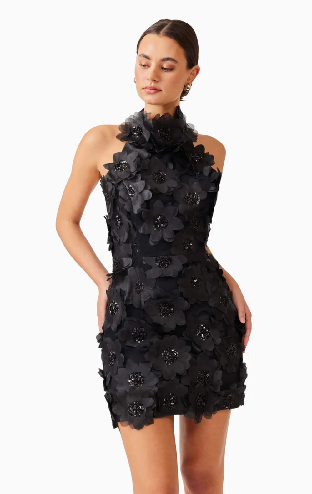 Elliatt Cherry Blossom Mini Dress in Black