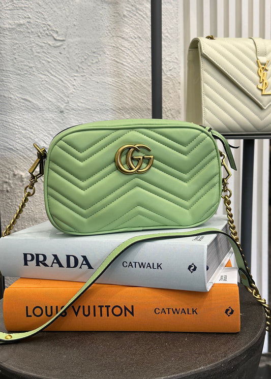 Gucci maramont leather crossbody bag, green