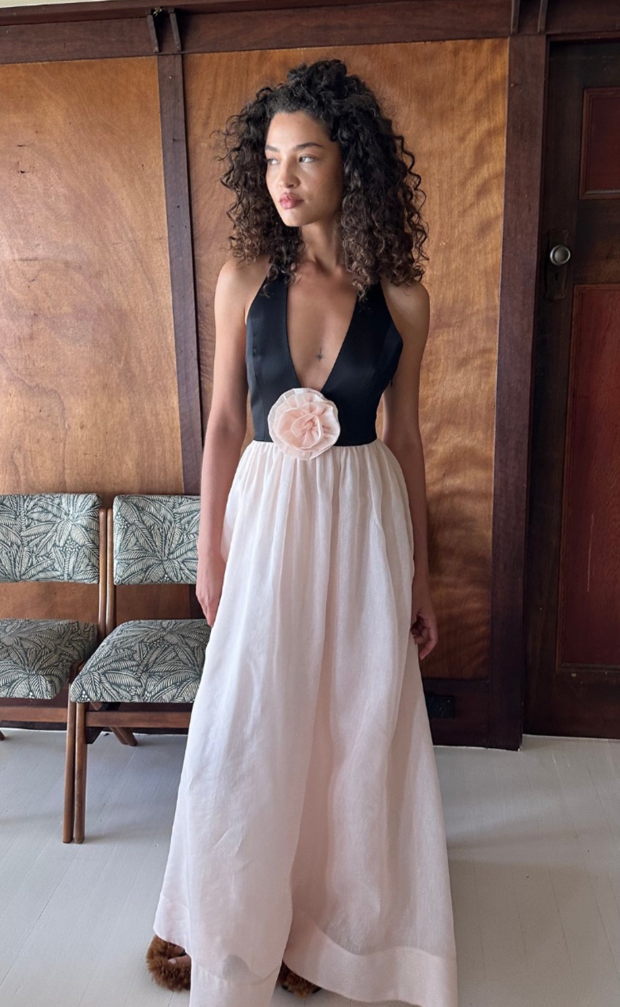 Calla Maxi Dress Black/Pink