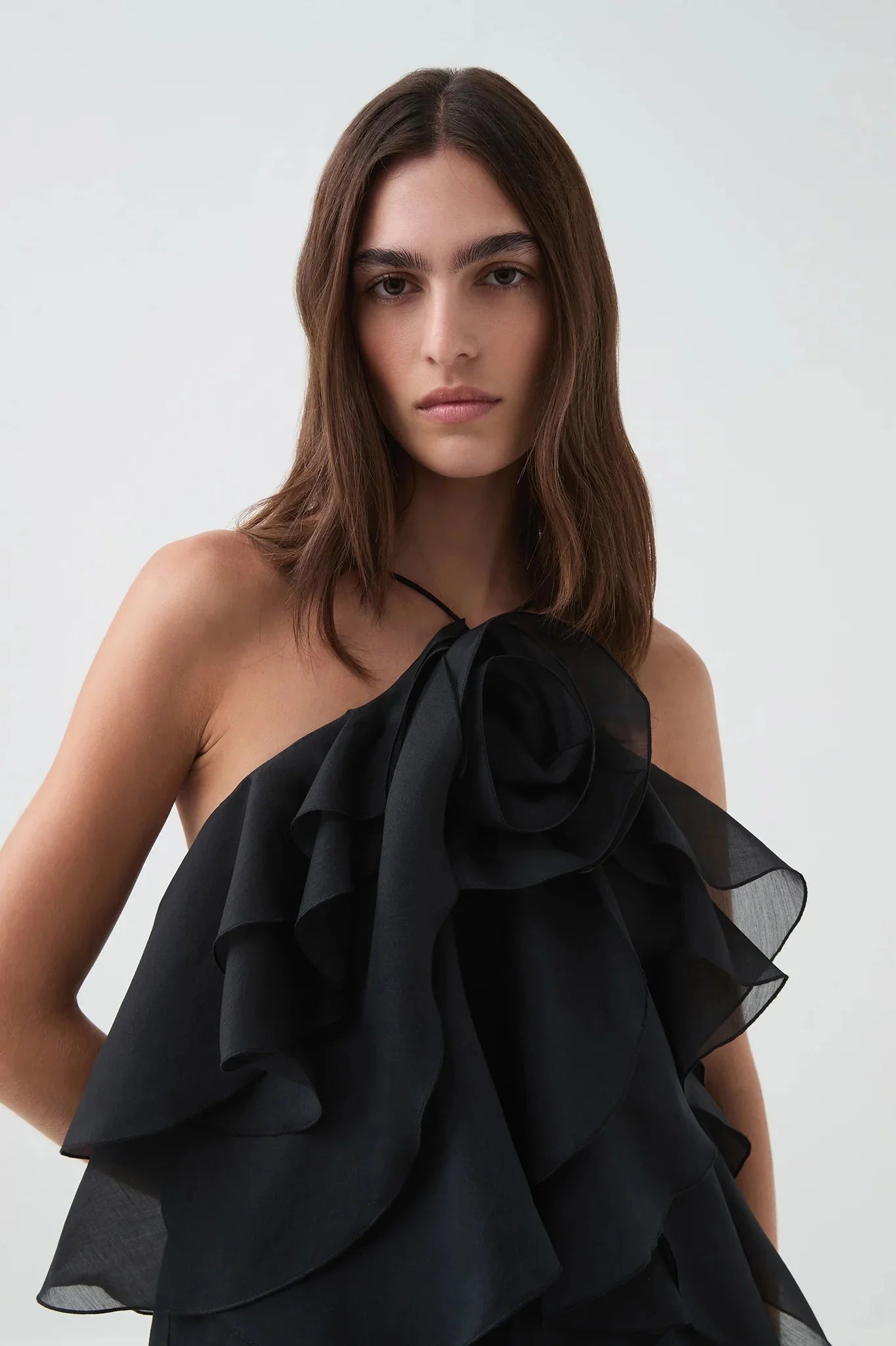Aje Pandorea Layered Mini Dress, Black