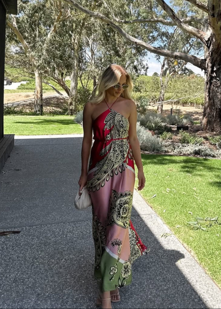 Scanlan Theodore Silk Harrow Print Dress