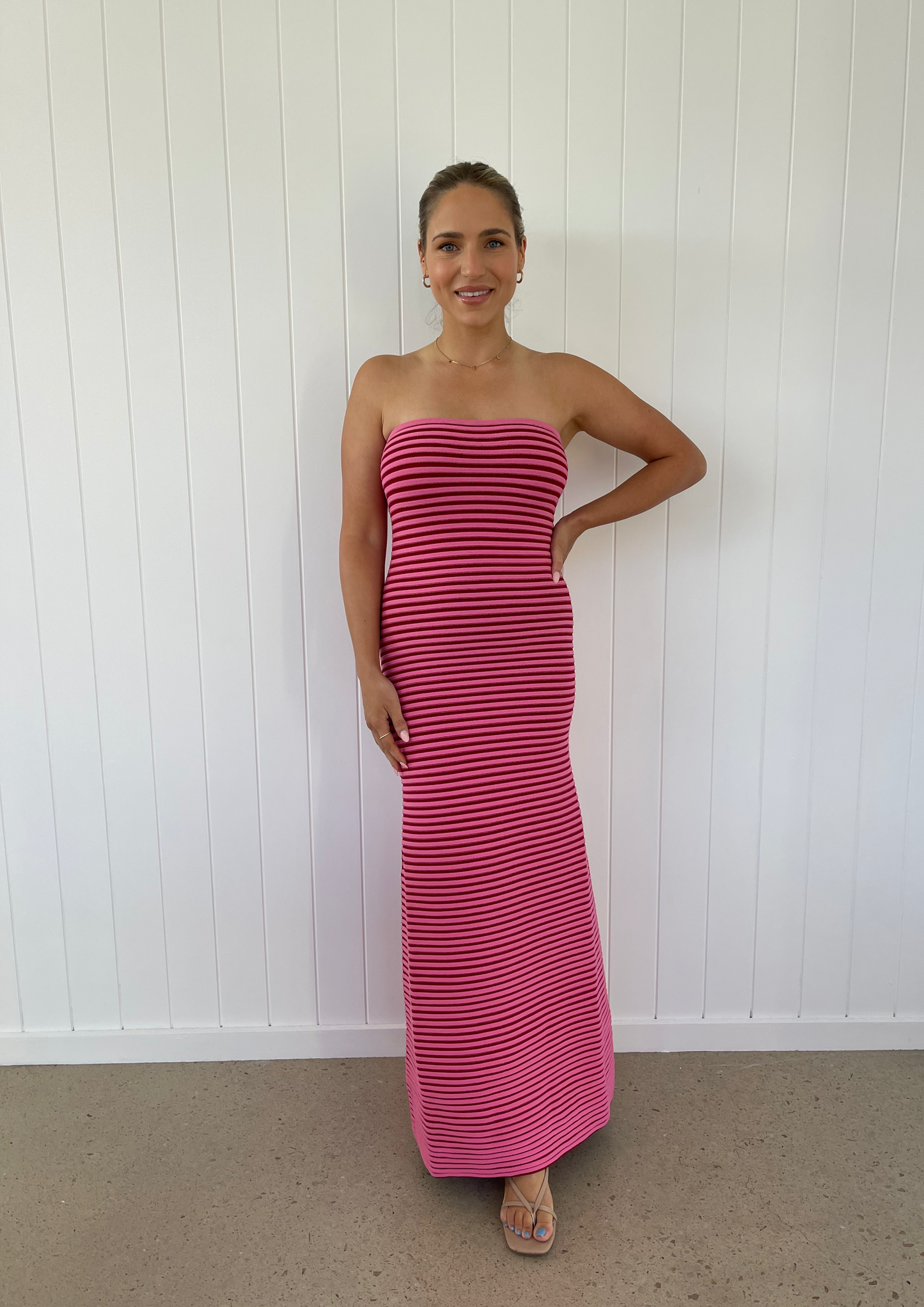 The Wolf Gang Sunmor Knit Maxi Dress, Candy