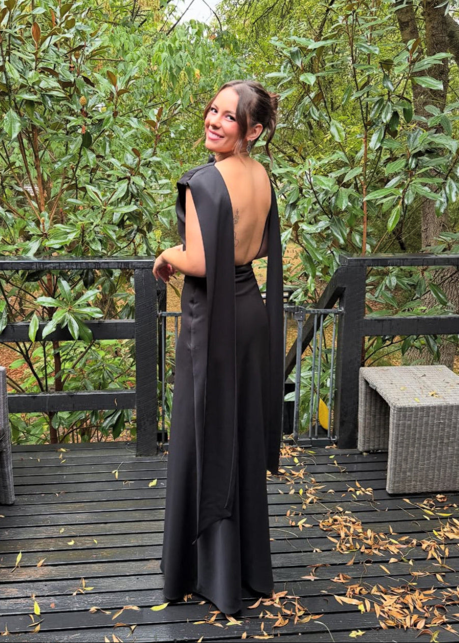 Odd Muse Drape Back Maxi Dress, Black Plus One Dress Hire Odd Muse Drape Back Maxi Dress, Black Plus One Dress Hire