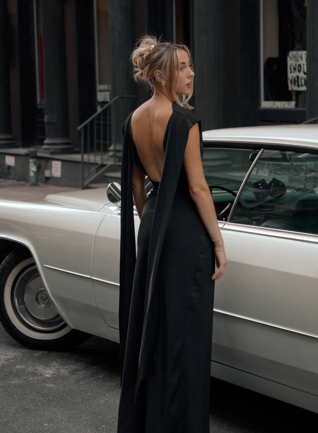 Odd Muse Drape Back Maxi Dress, Black