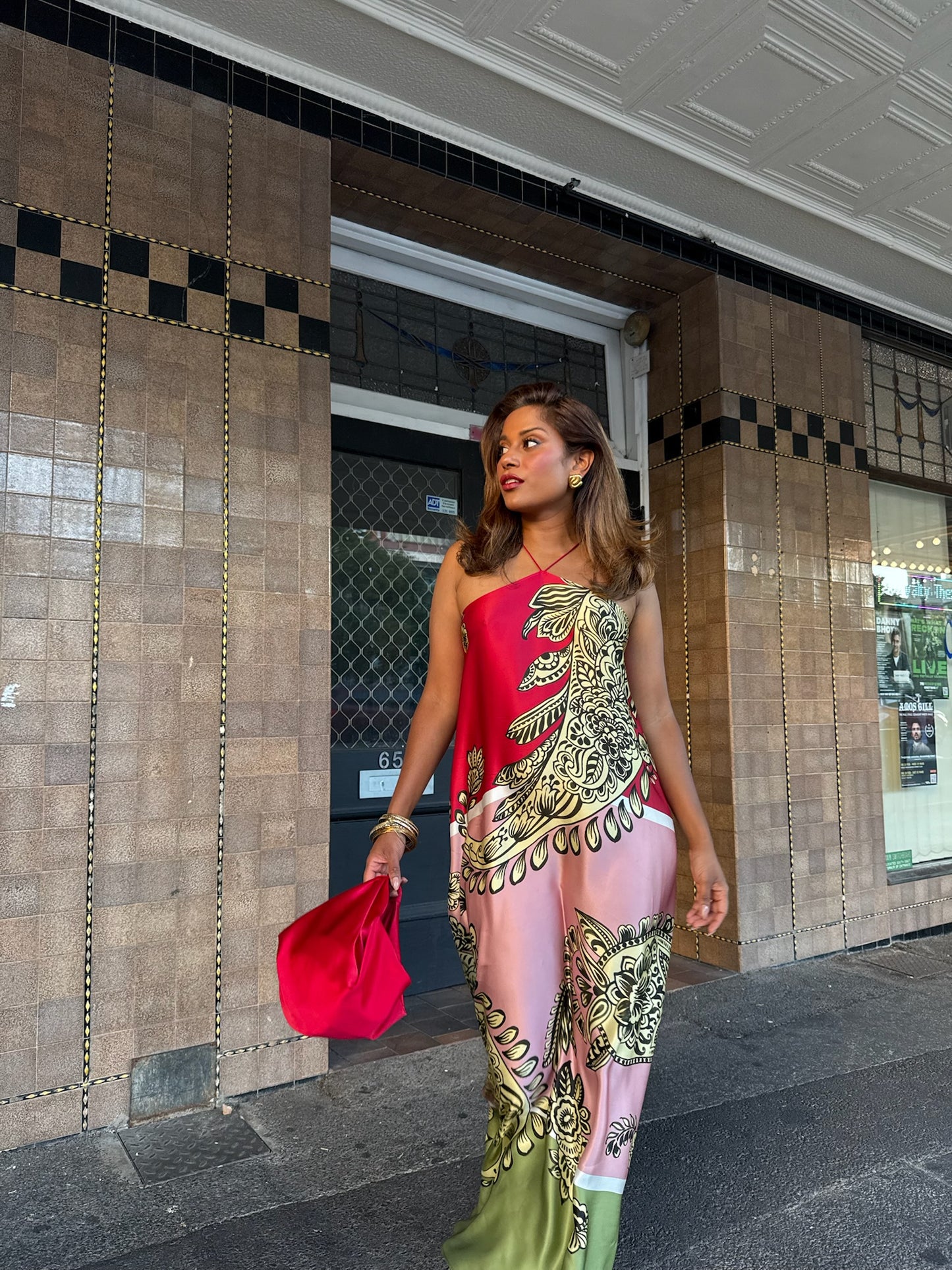 Scanlan Theodore Silk Harrow Print Dress