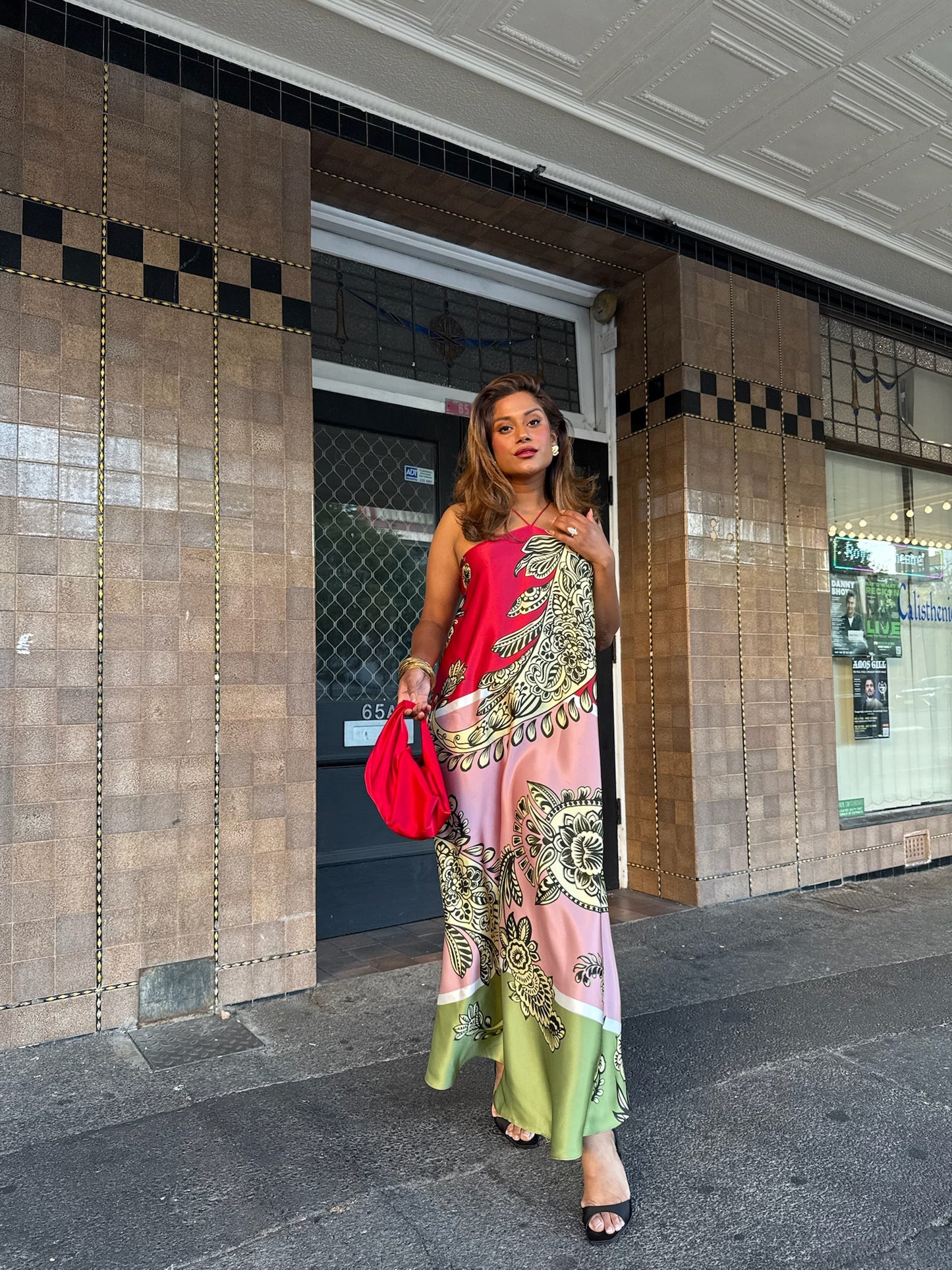 Scanlan Theodore Silk Harrow Print Dress
