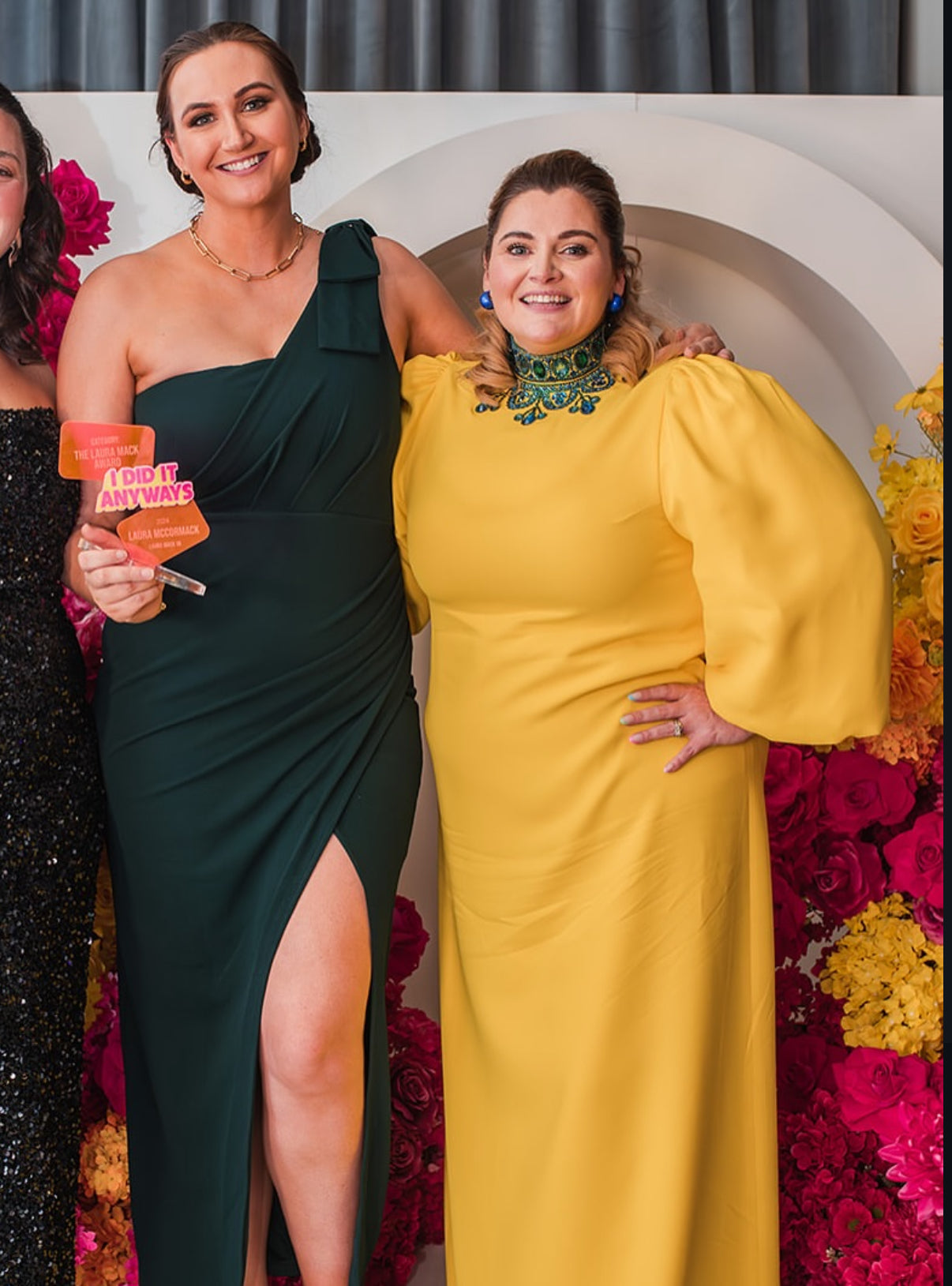 Andrew GN crystal embellished crepe gown, yellow
