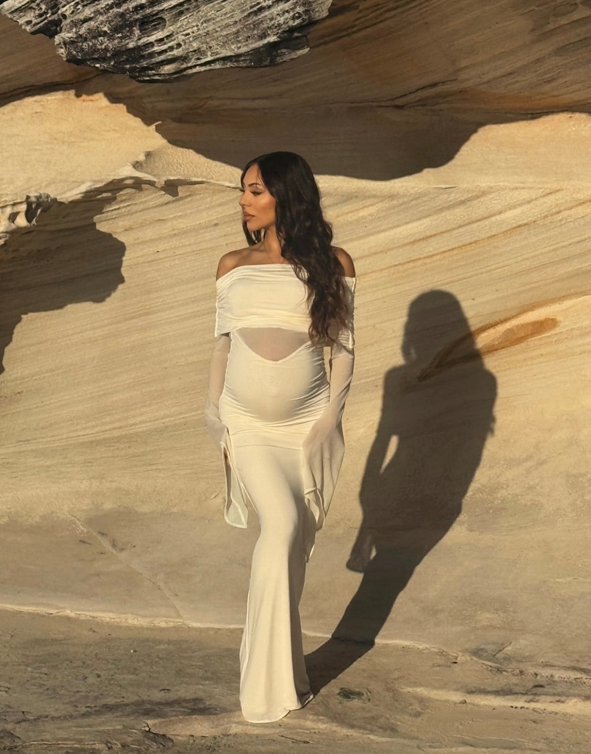 Kaitlin mesh maxi dress, Ivory
