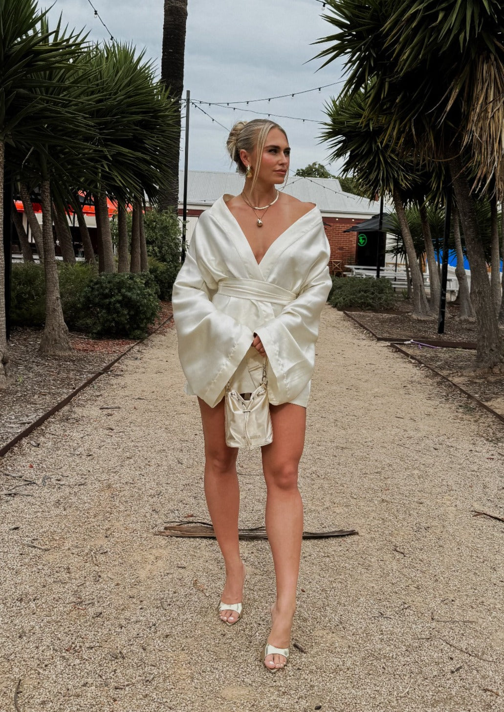 Khirzad Femme Rio Nina Robe Dress, Ivory – Plus One Dress Hire