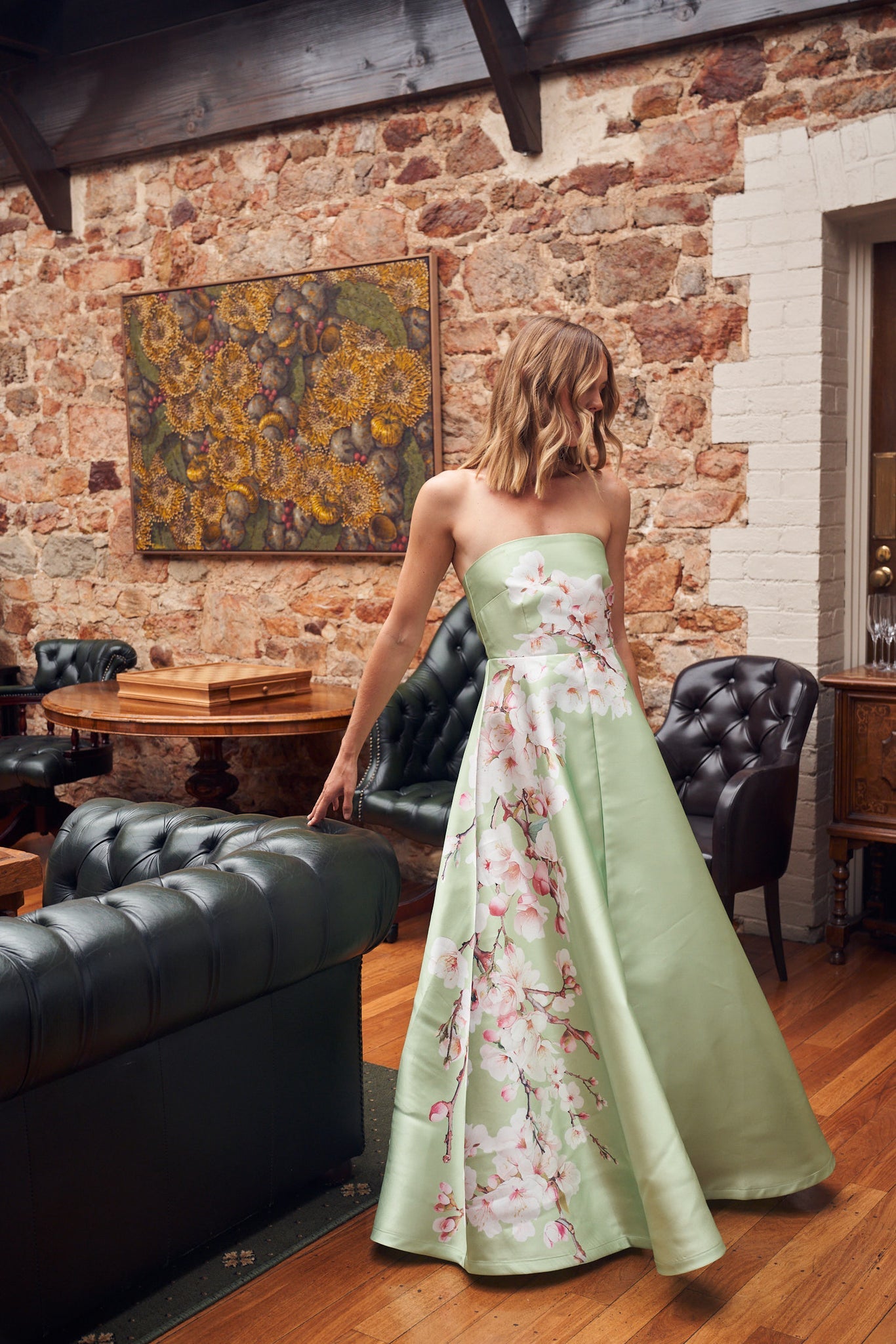 Aston Studio Audrey Dress in Paradise Blossom, Green