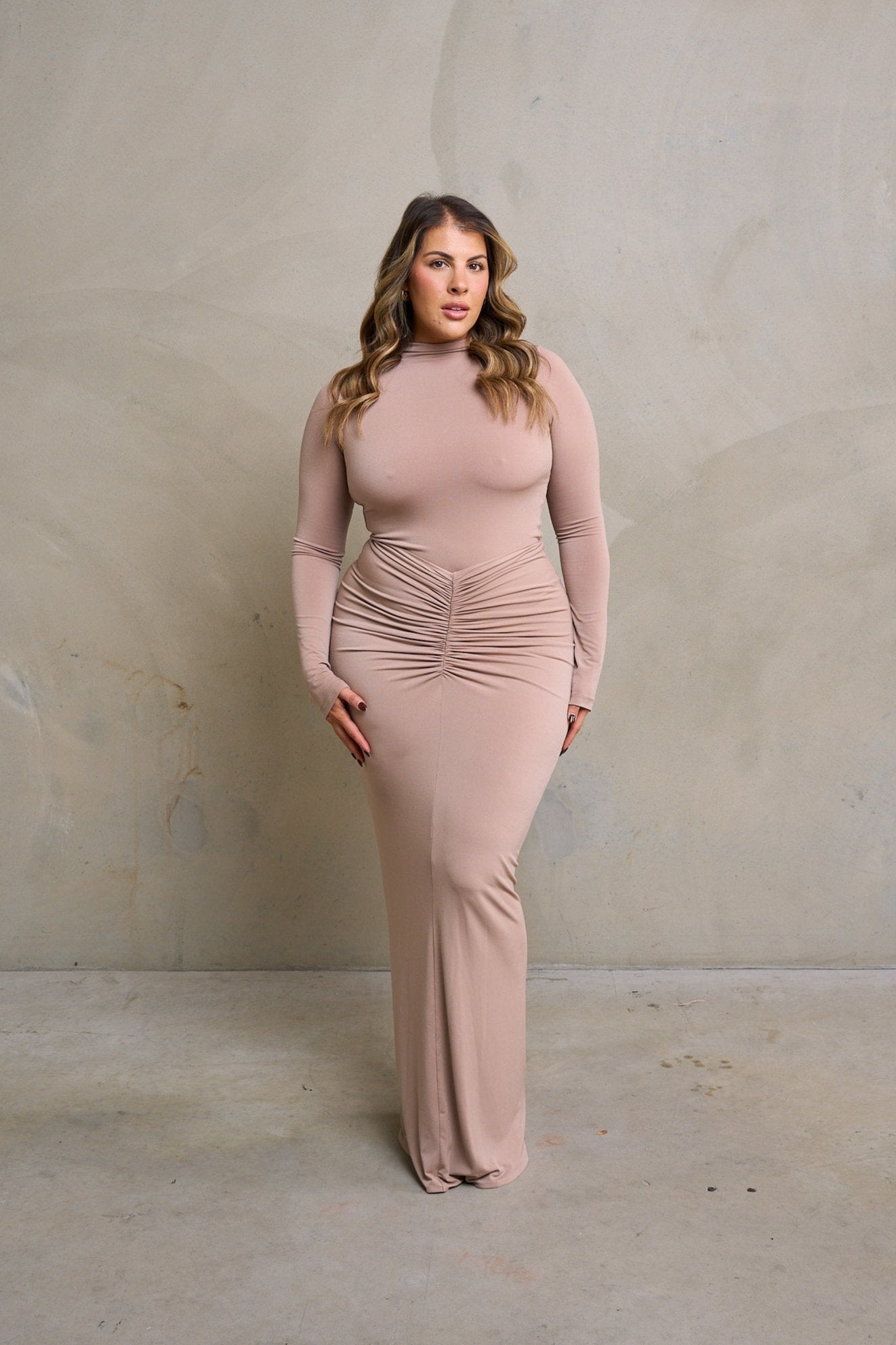 Effie Kats Kayson Maxi Skirt & Leotard, Latte