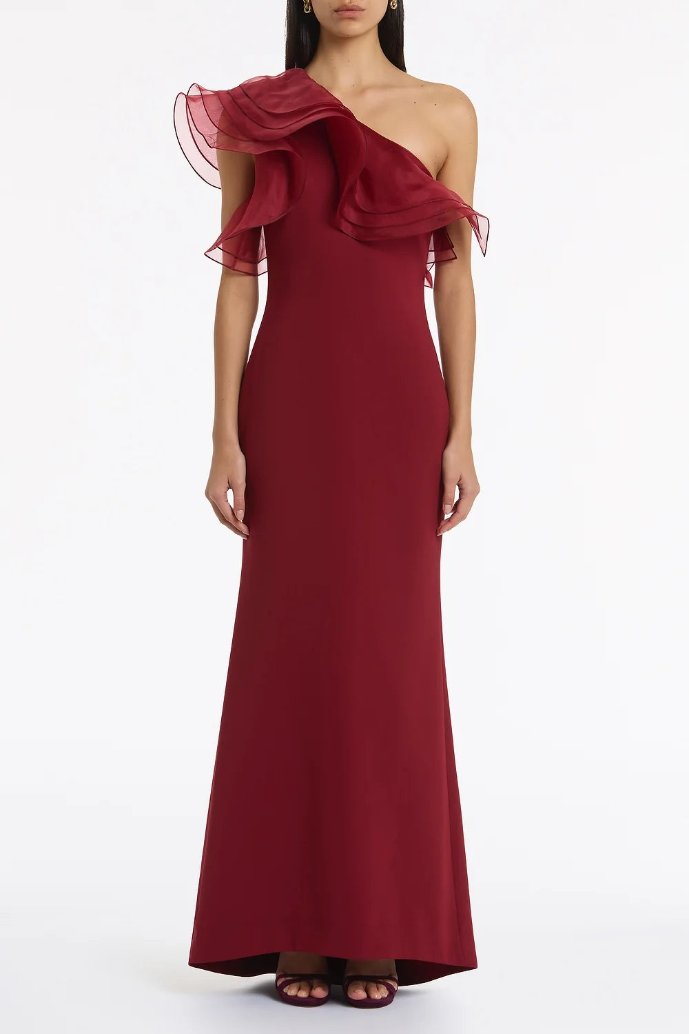 Carla Zampatti Organza Gown, Cabernet