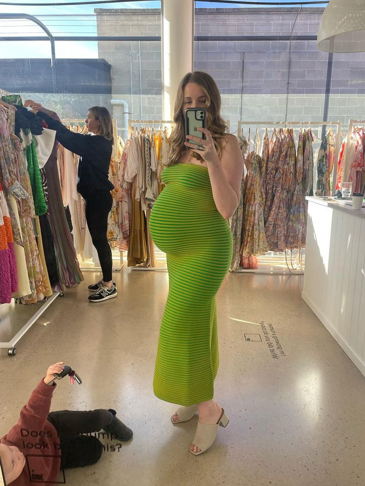 The Wolf Gang Sunmor Knit Maxi Dress, Lime