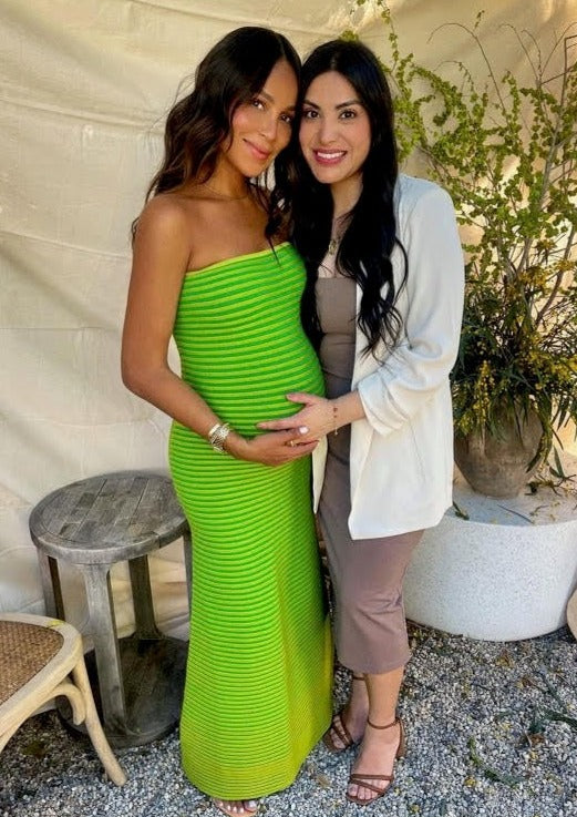 The Wolf Gang Sunmor Knit Maxi Dress, Lime