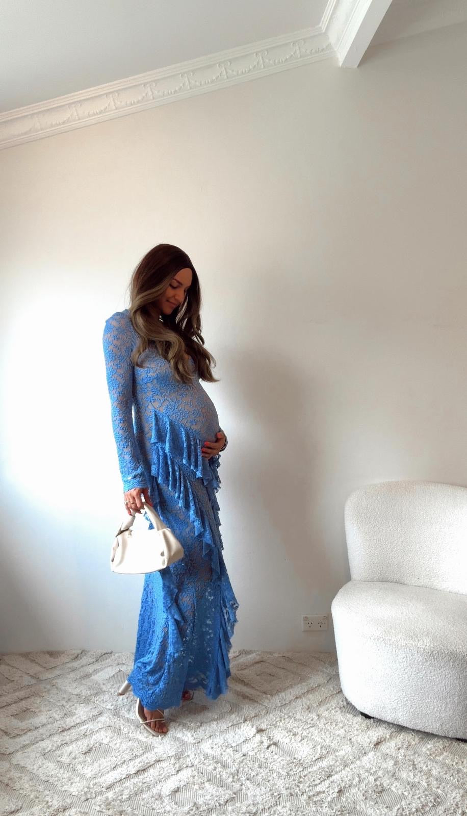 Suboo Lace Long Sleeve Maxi, Blue