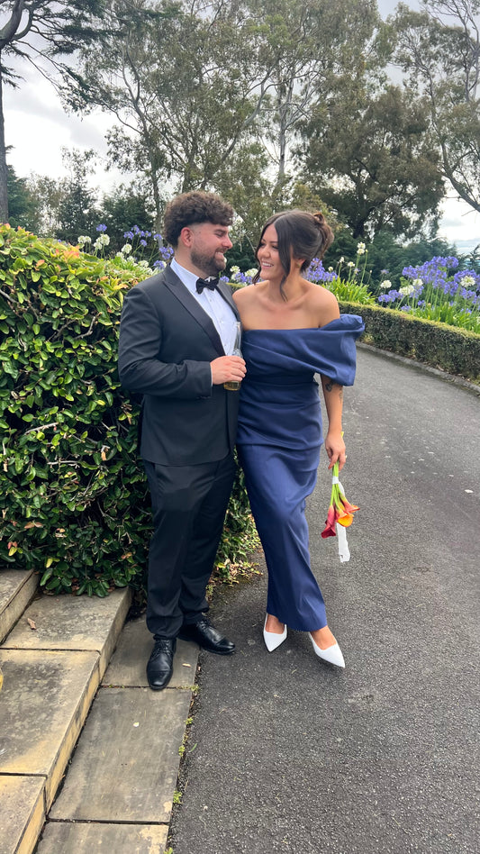 Rachel Gilbert Kat Gown, Navy