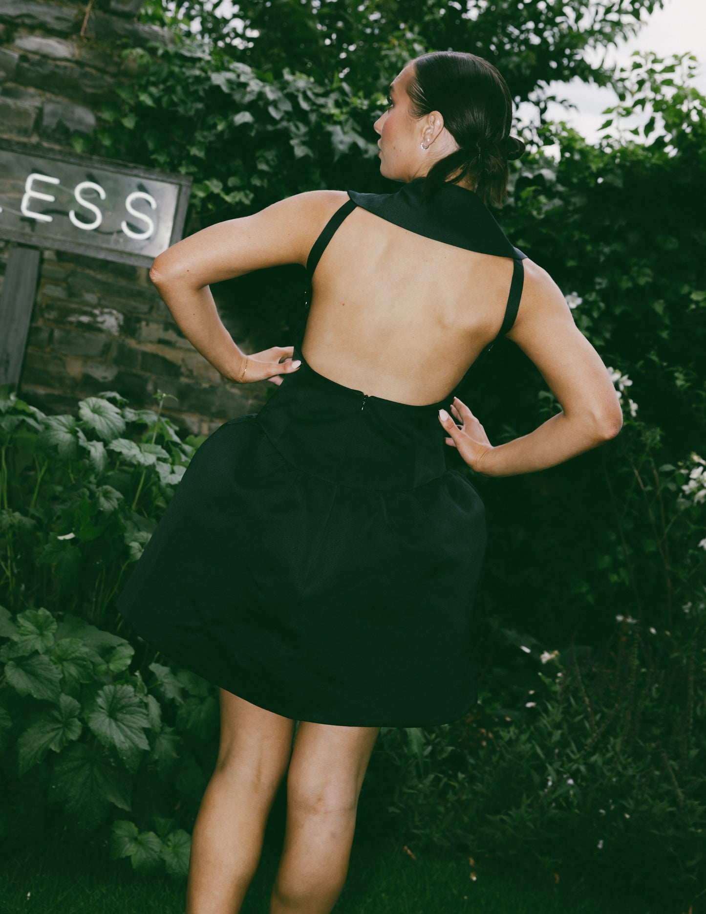 Black Backless Minidress