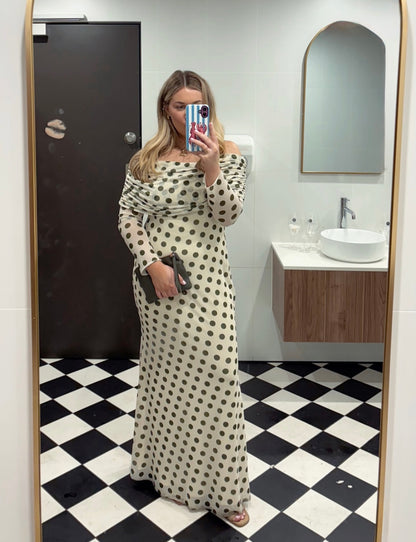 Thelma Dress in Birch Dot