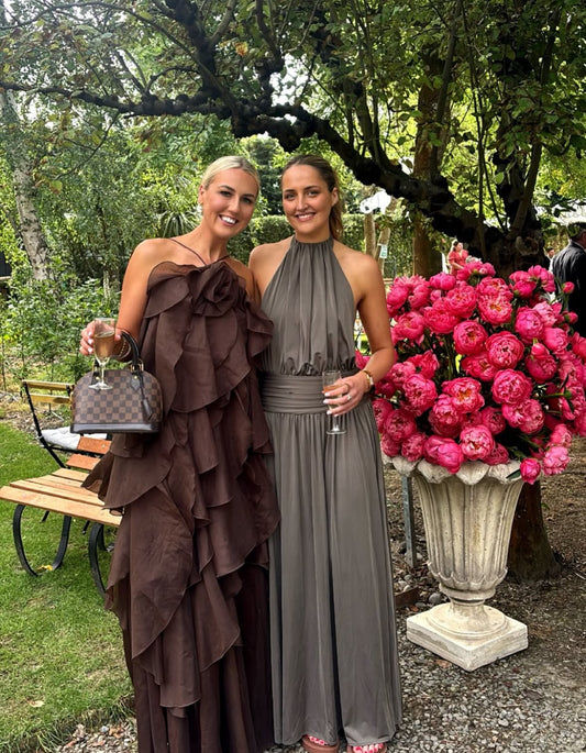 Aje Pandorea Layered Maxi Dress,Brown