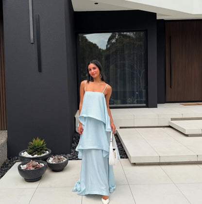 Tilly Tiered Gown, Blue