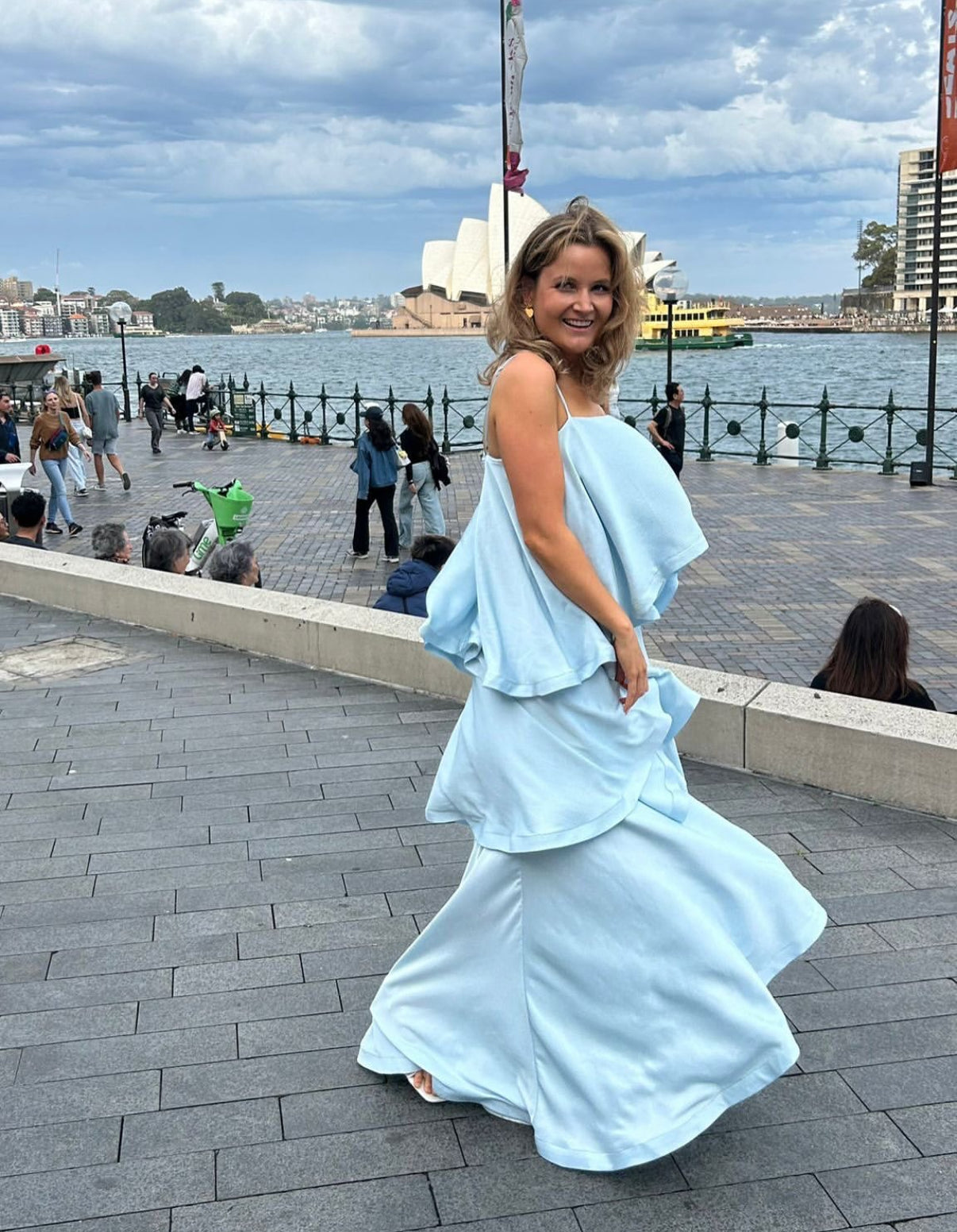 Tilly Tiered Gown, Blue