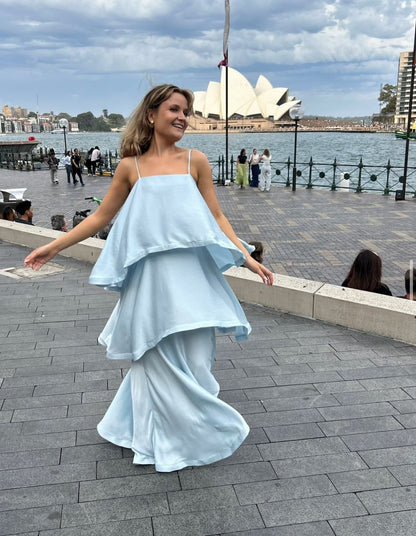 Tilly Tiered Gown, Blue