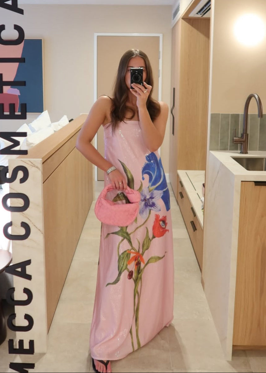 Roame Bianca Strapless Sequin Maxi Dress