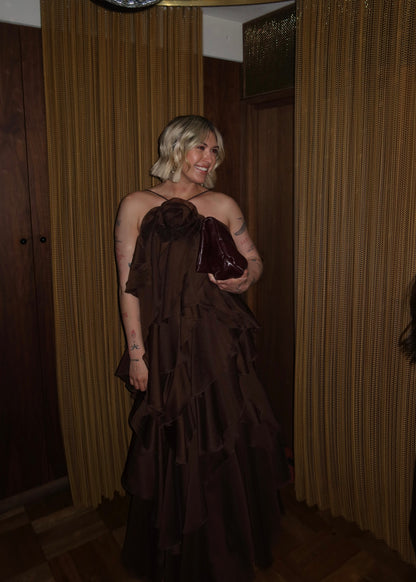 Aje Pandorea Layered Maxi Dress,Brown Plus One Dress Hire Aje Pandorea Layered Maxi Dress,Brown Plus One Dress Hire