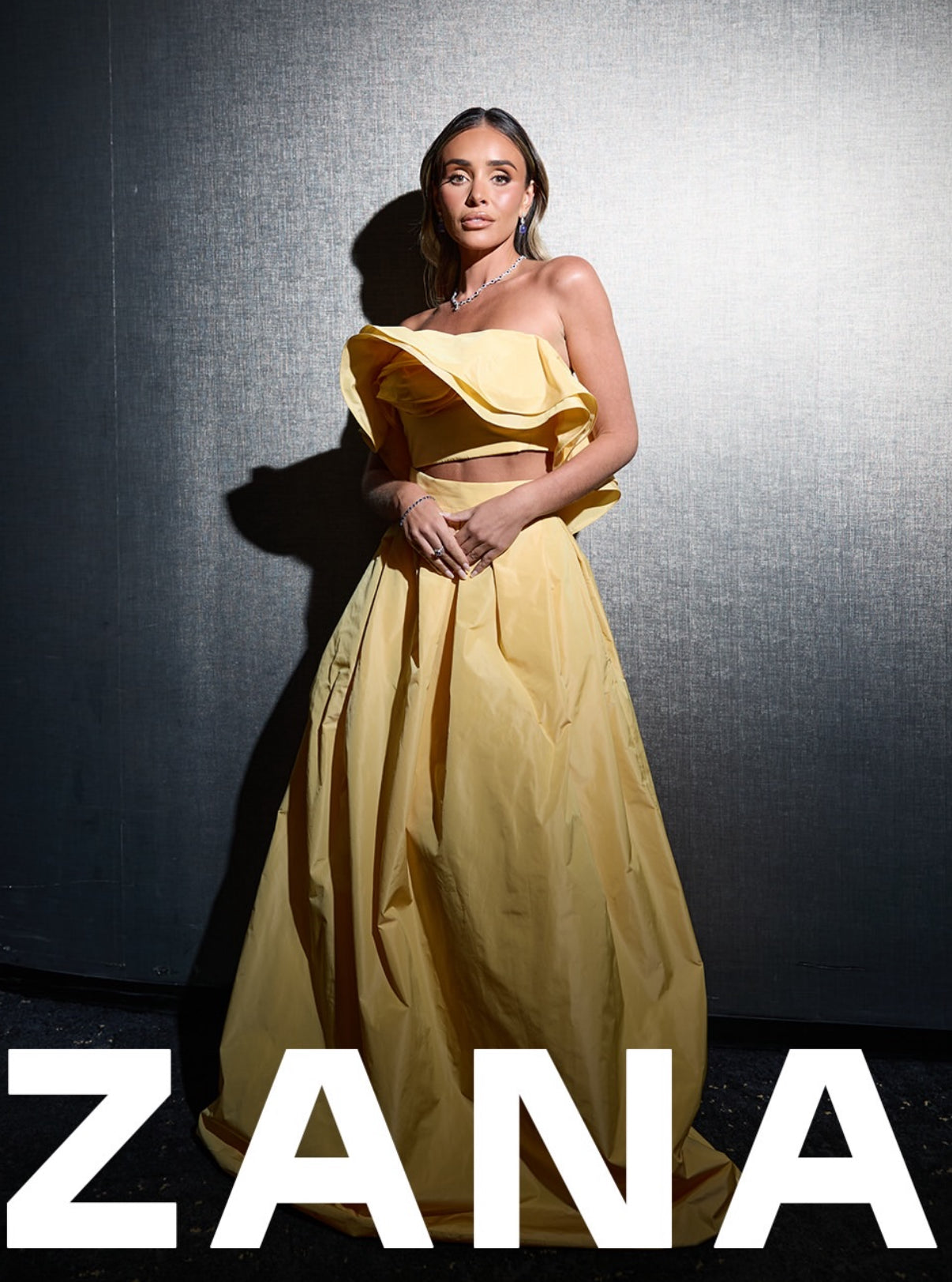 Pollen taffeta maxi skirt & flower top